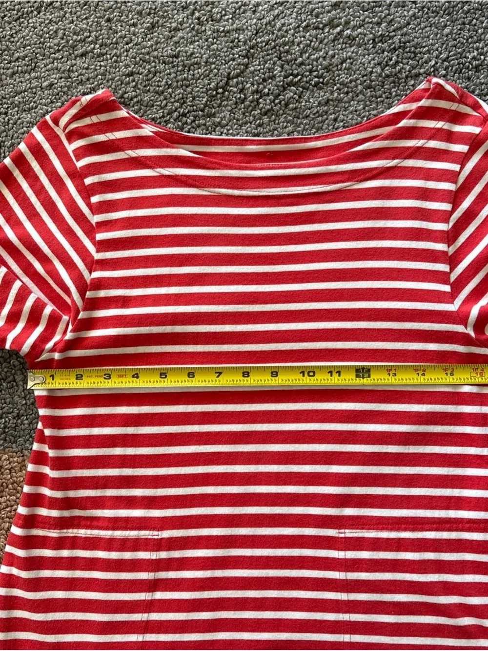 Free People free-est X Red and White Striped Boho Nautical Mini Dress Pockets